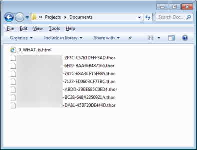 Screenshot of an Indicator of encrypted Files