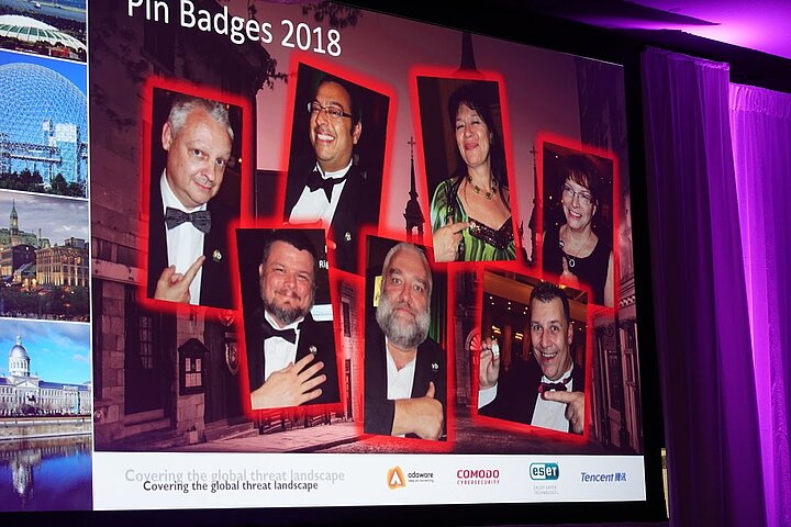 VB attendee pin badges 2018 presentation slide Gala Dinner by Eddy Willems