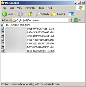 Screenshot of an Indicator of encrypted Files