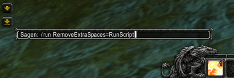 Screenshot: The overwriting command in the chat window of the WoW Interface