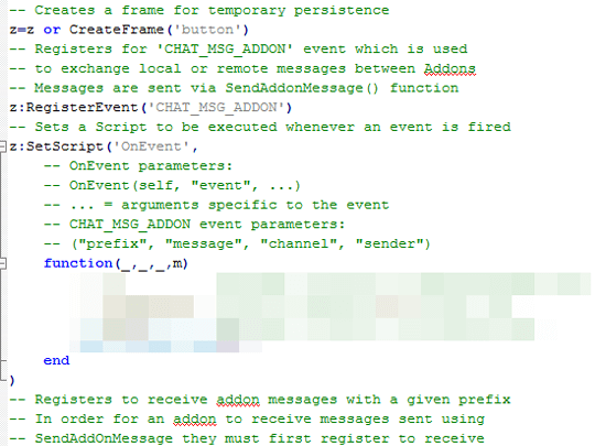 Screenshot of the script that can harm World of Warcraft gamers