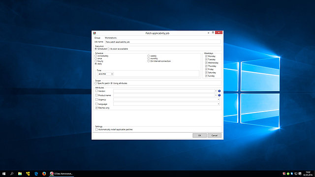 Screenshot G DATA Patch Management – applicability test of patches