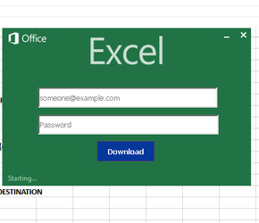 Order turns out to be phishing attack in Excel look