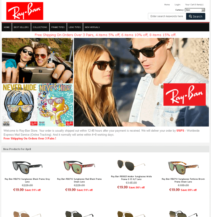Sunglasses Spam: 85% Discount? That has to be 100%