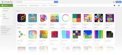 Search for Color Puzzle; the app appears up front