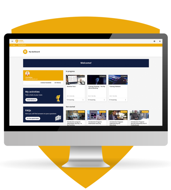 User interface of the G DATA Security Awareness Trainings