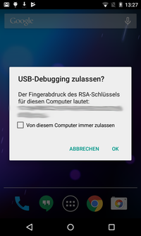 USB-Debugging Screenshot