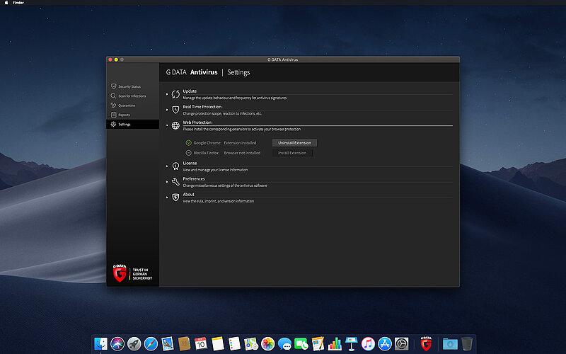 G DATA Antivirus Mac web protection