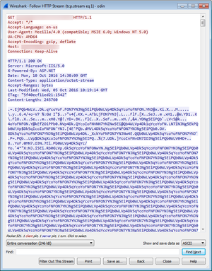 Screenshot: Encrypted DLL download