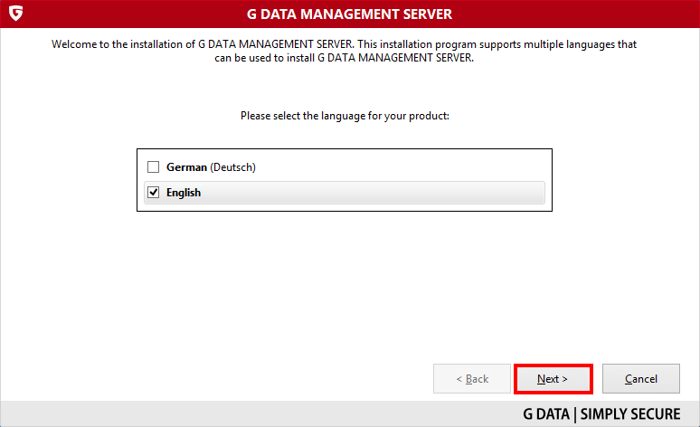 How to install and activate the G DATA ManagementServer ...