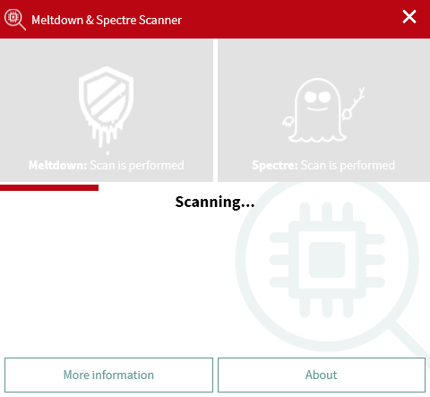 G DATA Meltdown and Spectre Scan Progress