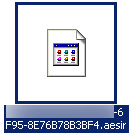 Screenshot of a file, encrypted with .AESIR Locky variant