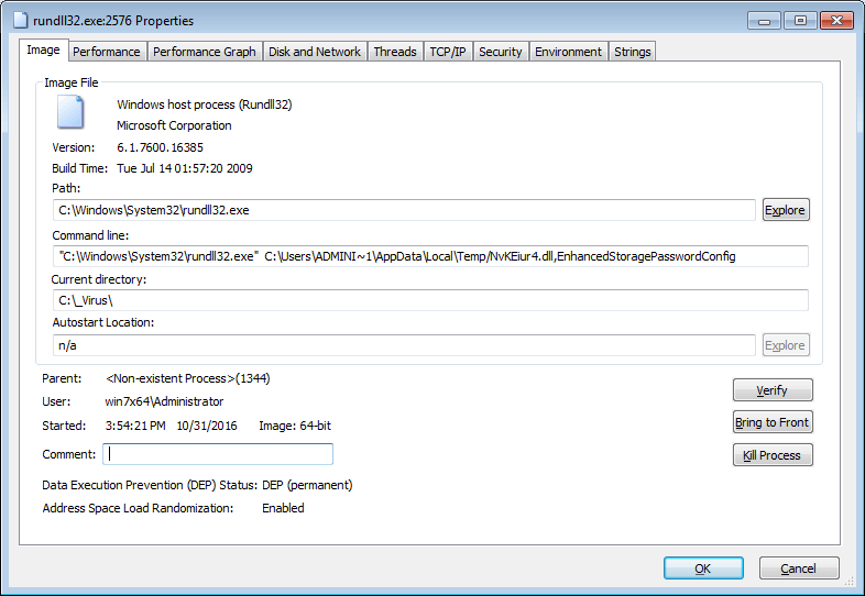 Screenshot of Locky's Command Line Execution