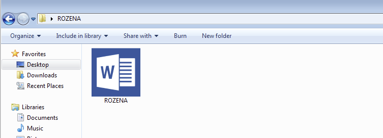 Figure 2: Rozena uses the icon of a Microsoft Word file to disguise itself